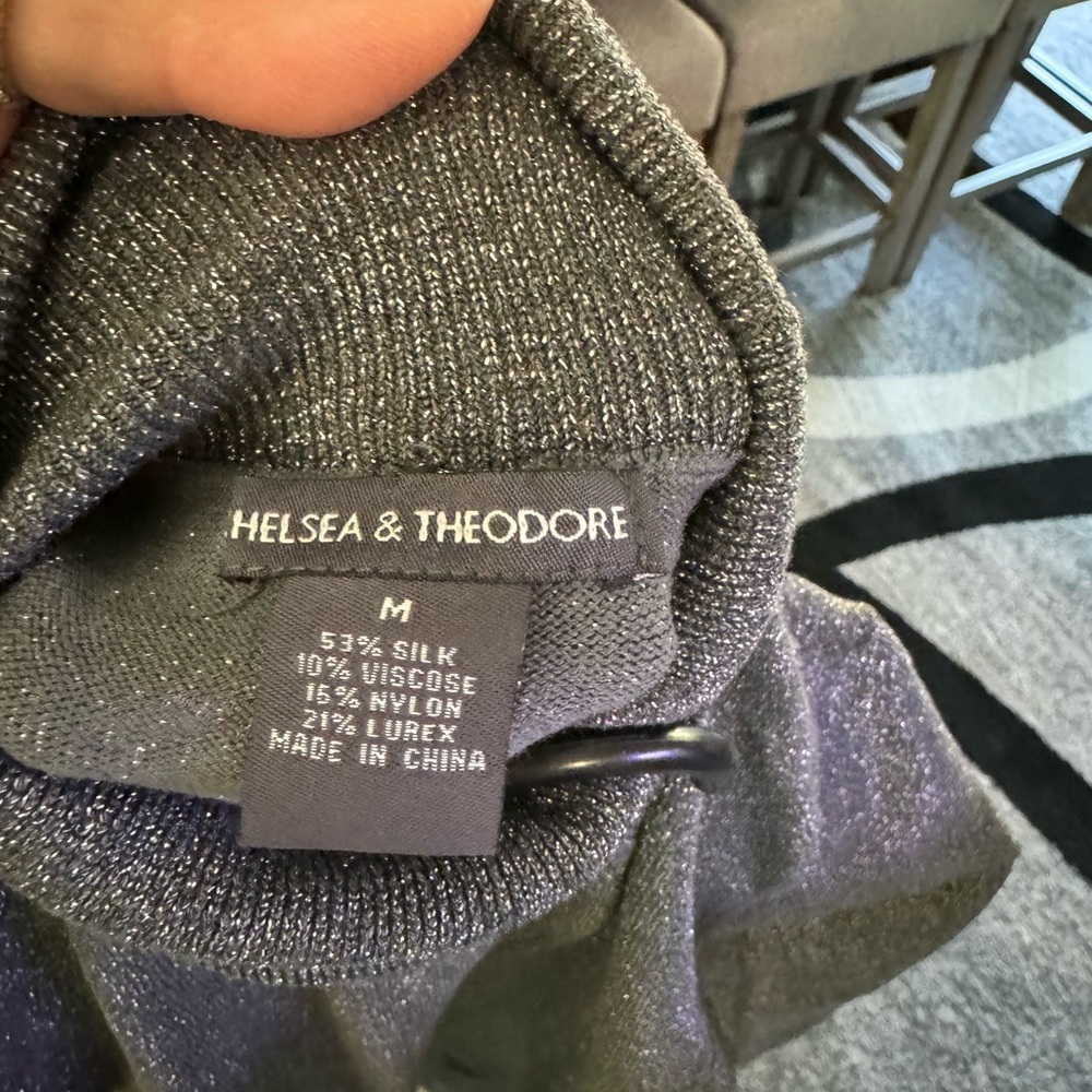 Gray Metallic Turtle Neck - image 3